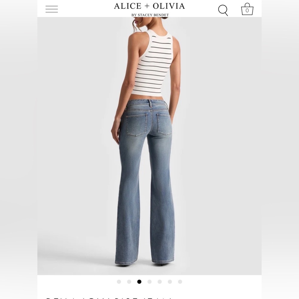 Alice + Olivia Women's Flare Jeans in Blue - Picture 2 of 4